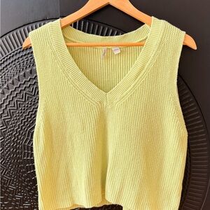 Only Light Green Ribbed Knit Top